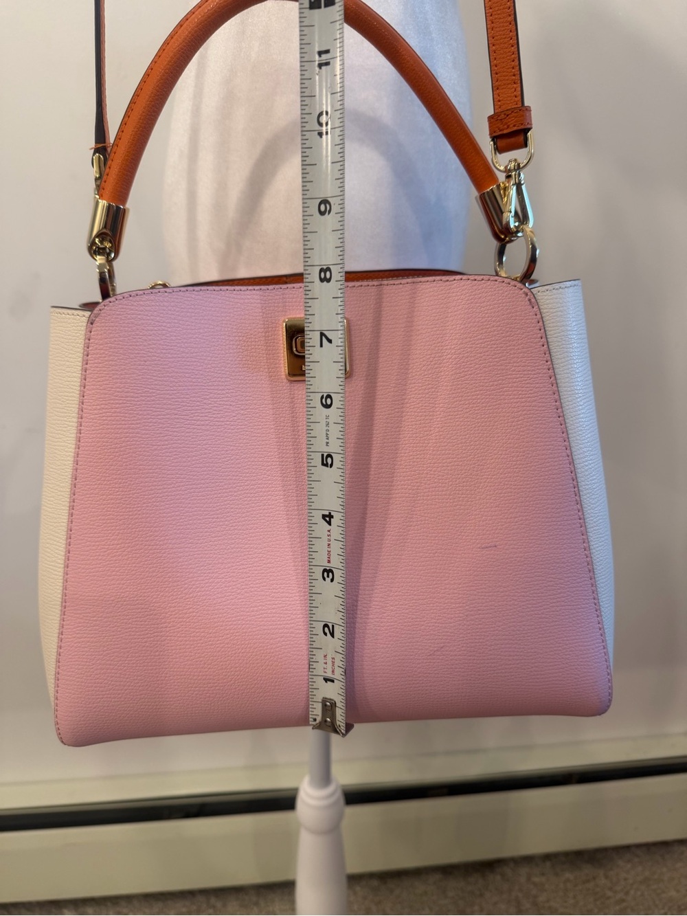 kate spade Pink, White & Tan Leather Top-Handle Shoulder Bag - Picture 3 of 6